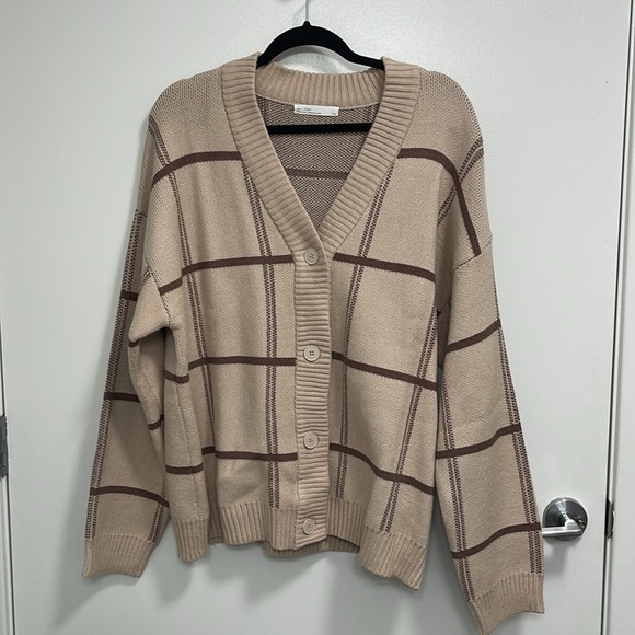 Oak + Fort plaid cardigan - Picture 2 of 3